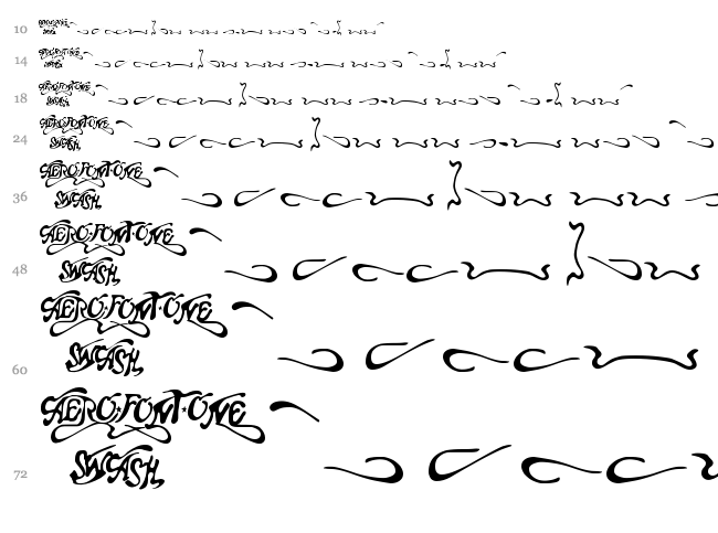 Aero Font One font waterfall